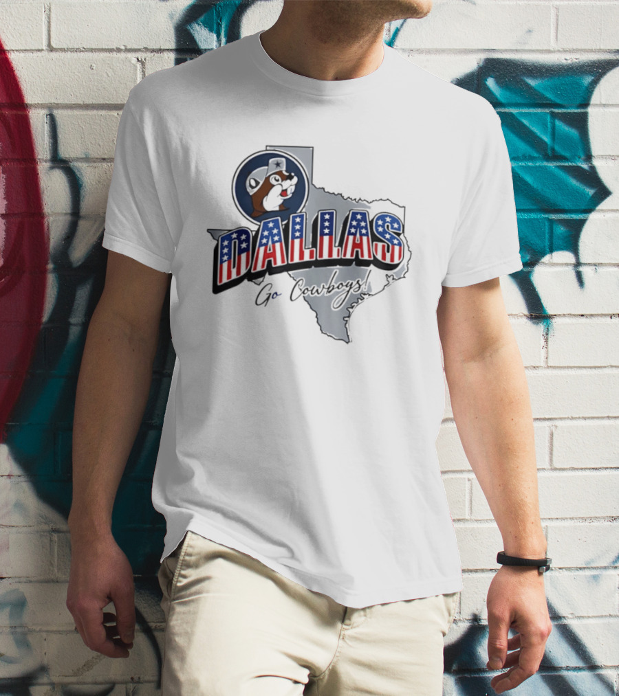 Dallas Cowboys Buc Ee's Patriotic Texas Map Go Cowboys T-Shirt