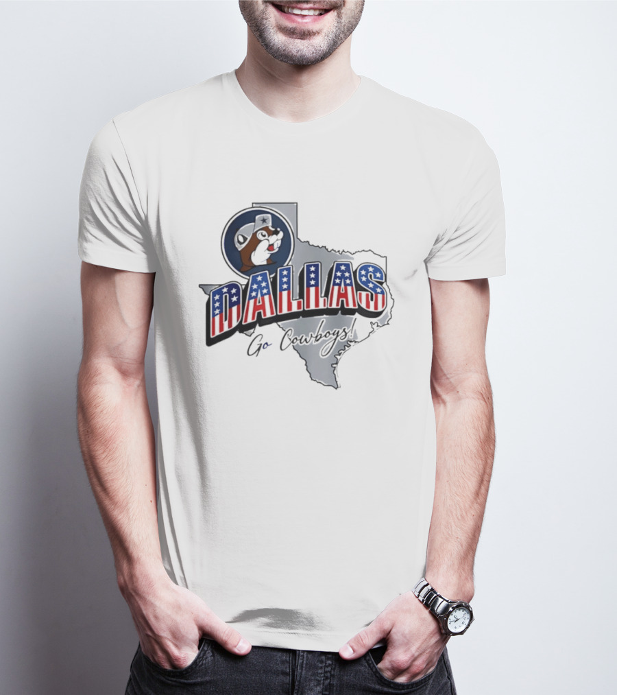 Dallas Cowboys Buc Ee's Patriotic Texas Map Go Cowboys T-Shirt