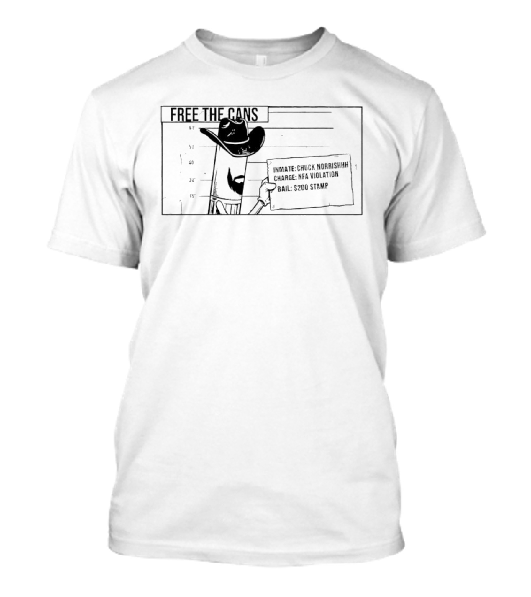 Free The Cans Inmate Chuck Gunshow NFA Violation Bail 200 Stamp T-Shirt