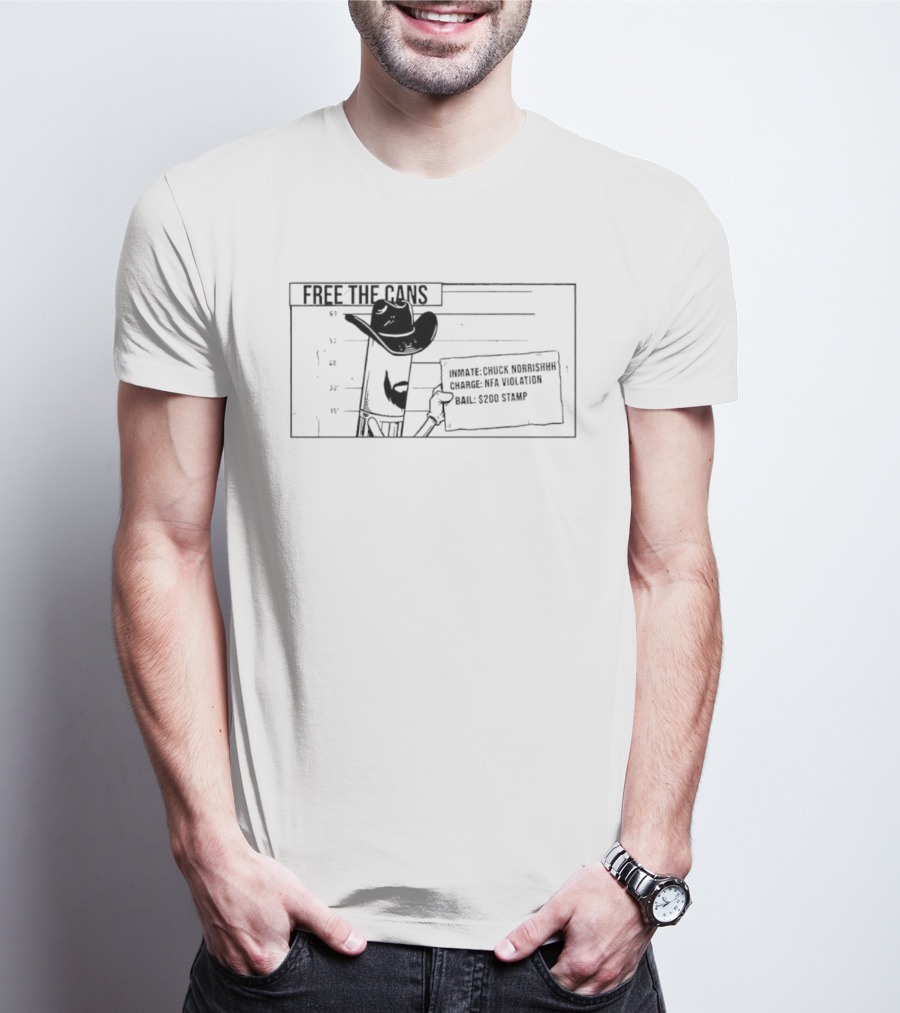 Free The Cans Inmate Chuck Gunshow NFA Violation Bail 200 Stamp T-Shirt