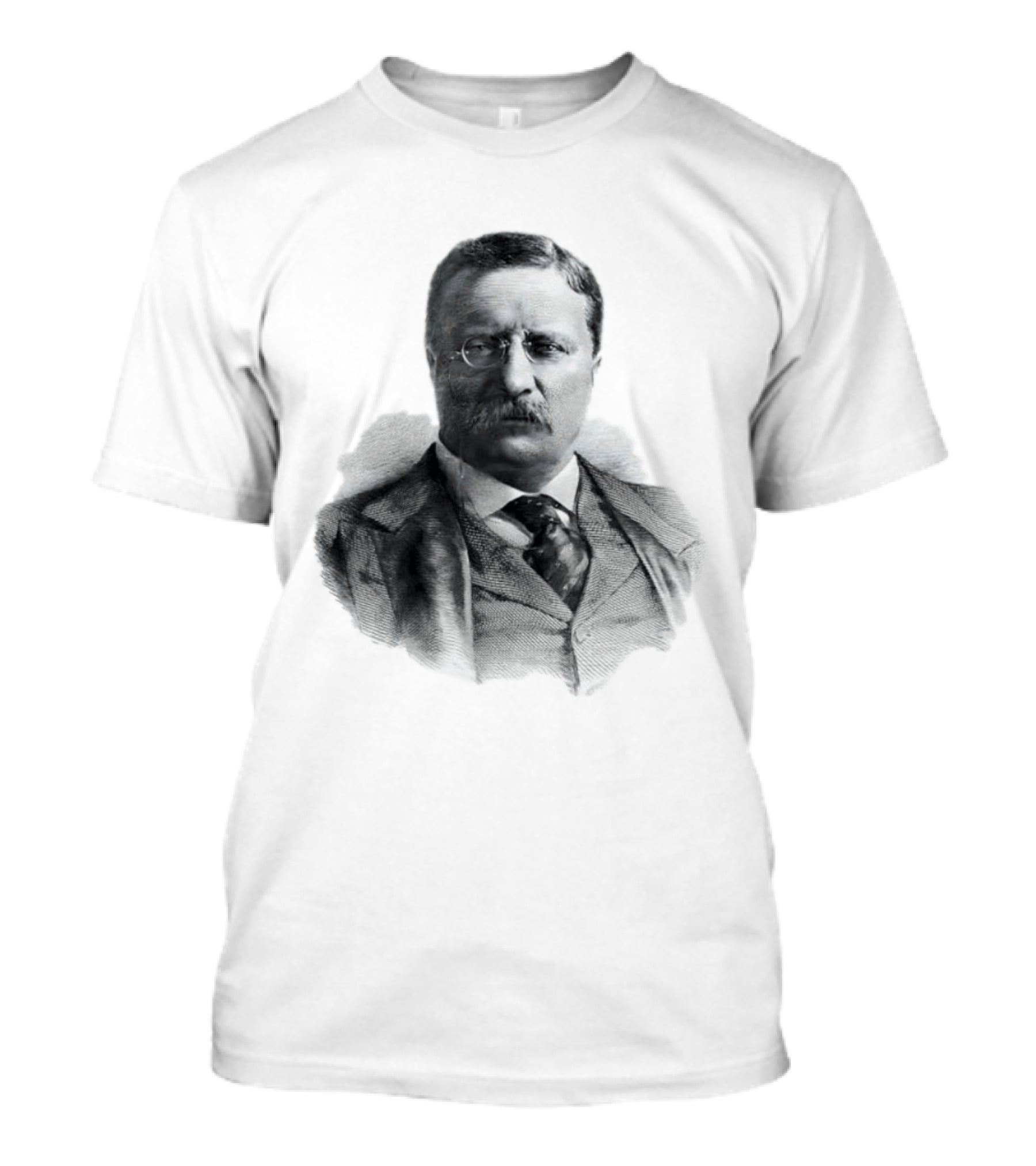 Theodore Roosevelt Engraving President USA Iconic Historical Figure T-Shirt