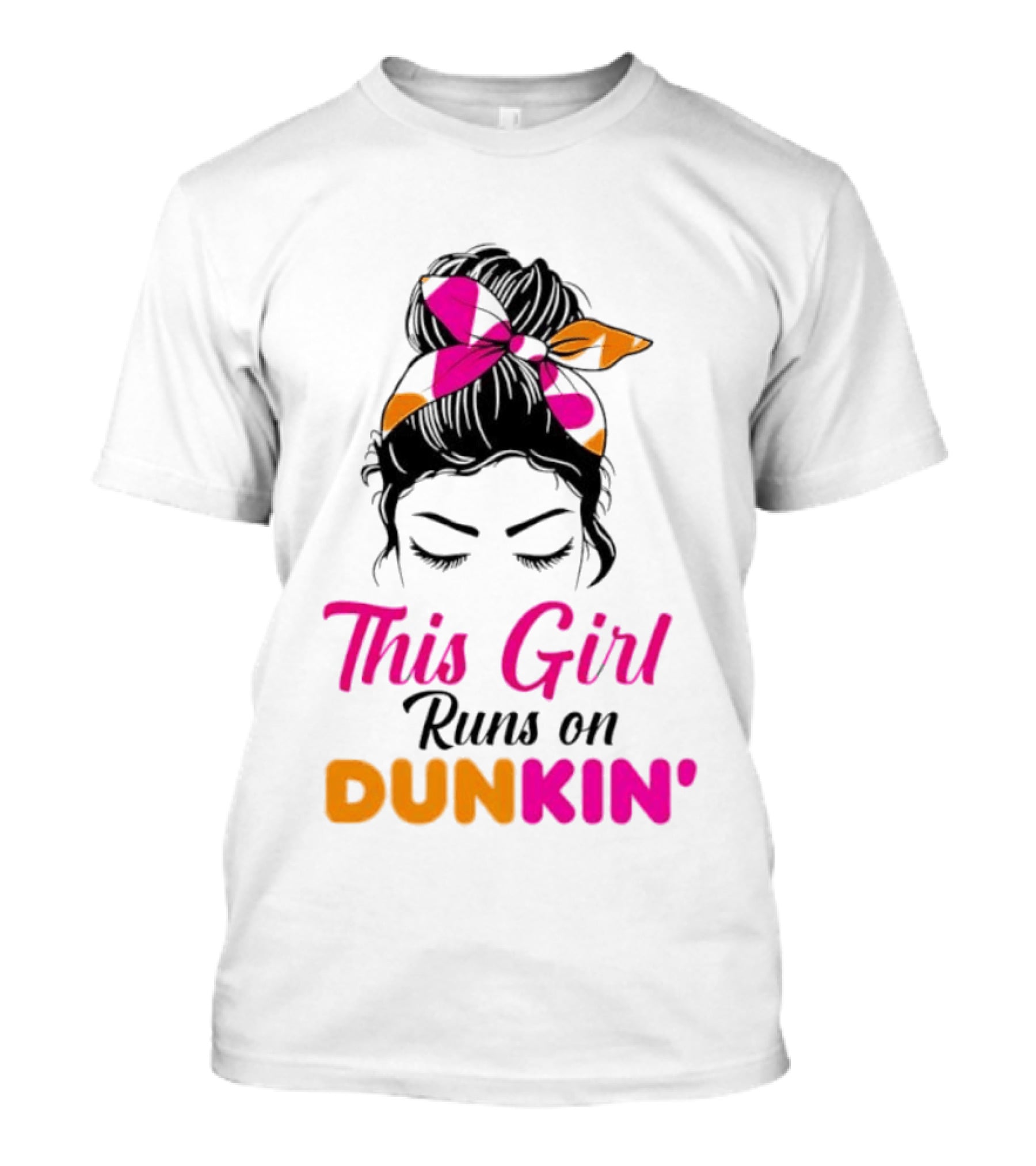 This Girl Runs On Dunkin' Coffee Headband T-Shirt