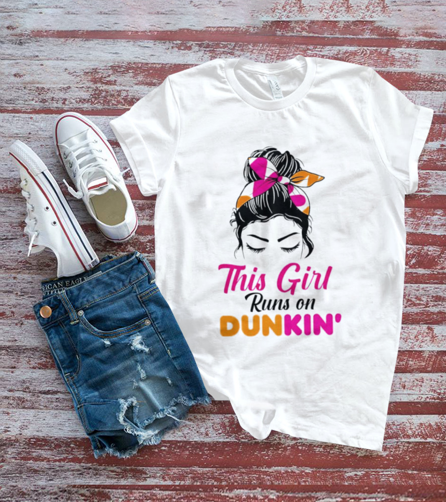 This Girl Runs On Dunkin' Coffee Headband T-Shirt