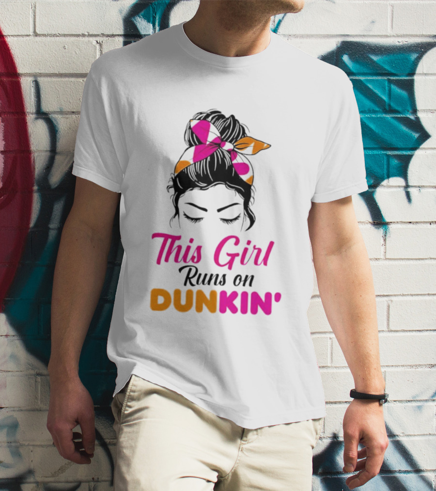 This Girl Runs On Dunkin' Coffee Headband T-Shirt