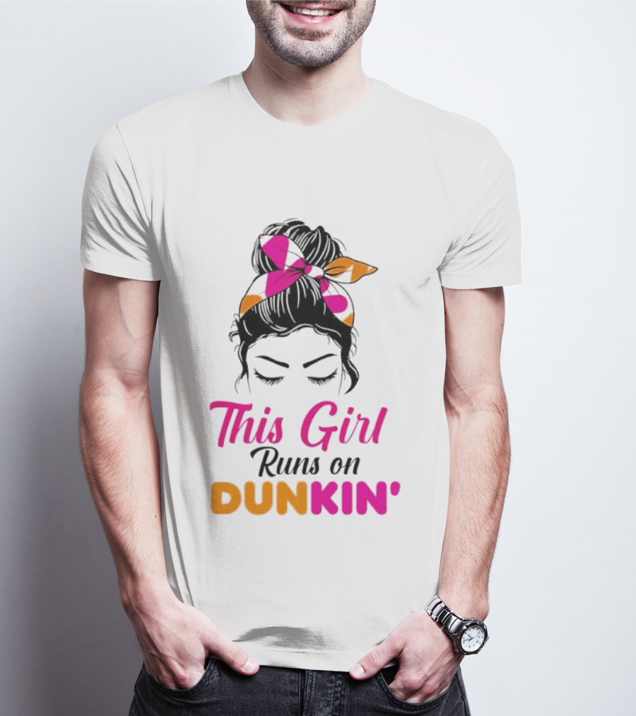 This Girl Runs On Dunkin' Coffee Headband T-Shirt