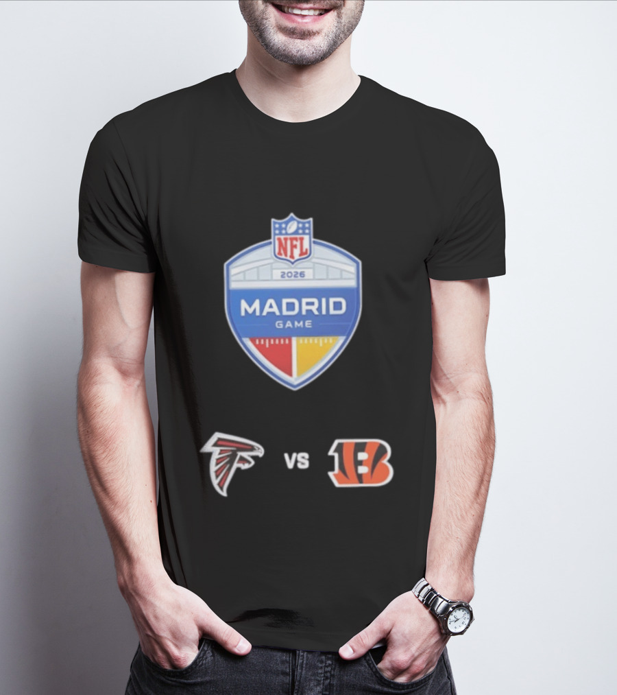 Atlanta Falcons Vs Cincinnati Bengals NFL 2026 Madrid Game Matchup T-Shirt