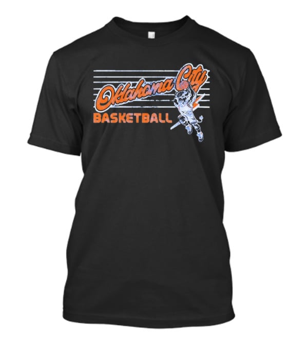 Oklahoma City Basketball Cartoon Slam Dunk T-Shirt