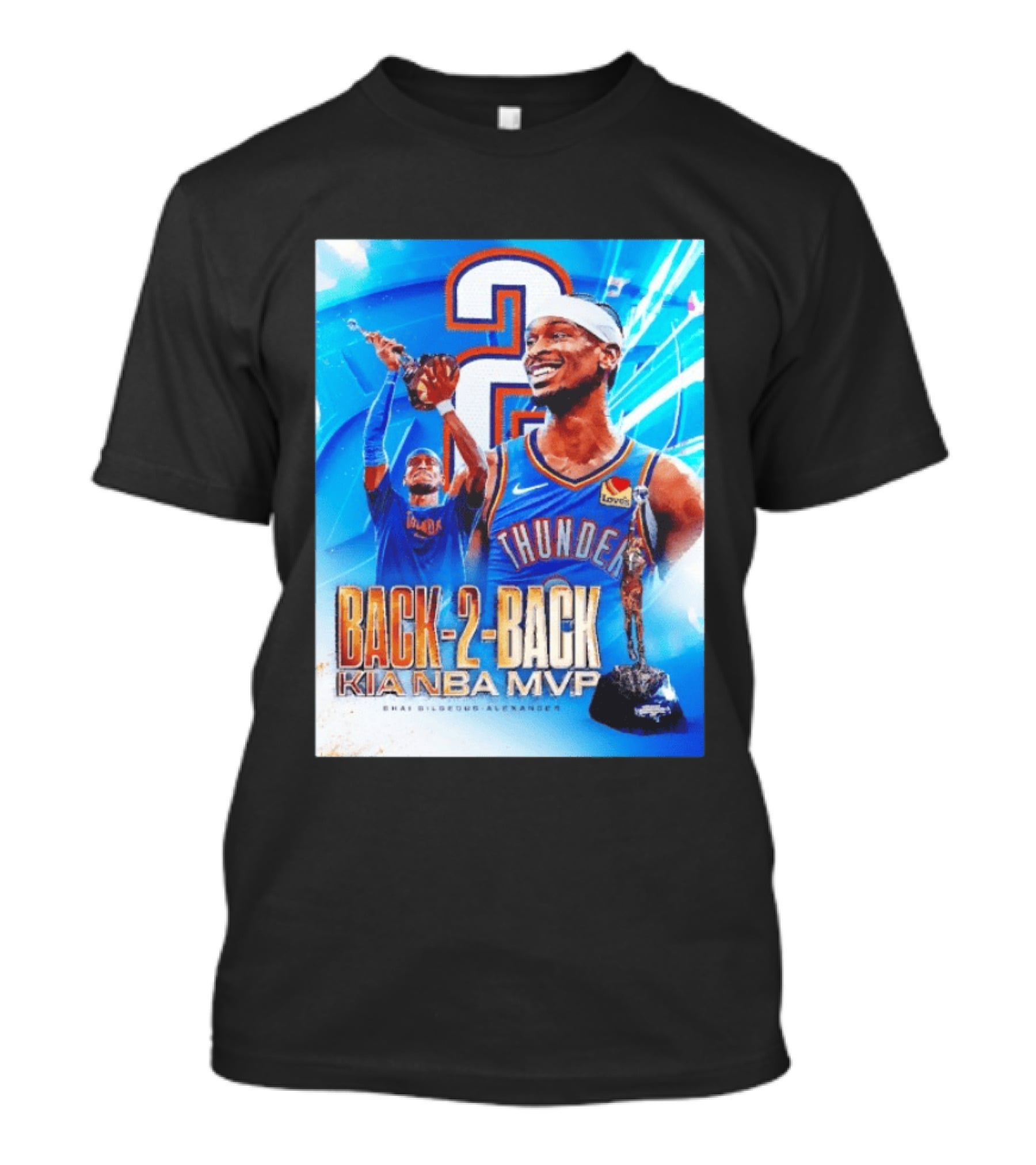 Shai Gilgeous Alexander OKC Thunder Back 2 Back Kia NBA MVP T-Shirt
