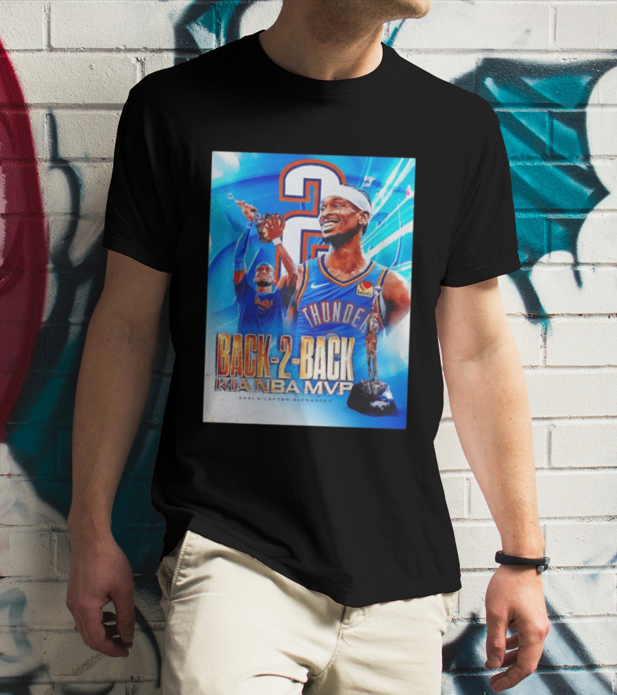 Shai Gilgeous Alexander OKC Thunder Back 2 Back Kia NBA MVP T-Shirt
