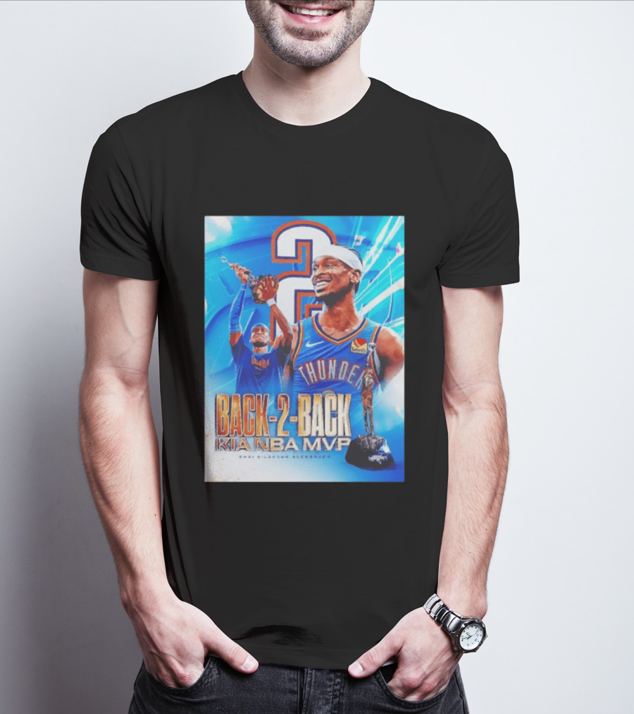 Shai Gilgeous Alexander OKC Thunder Back 2 Back Kia NBA MVP T-Shirt