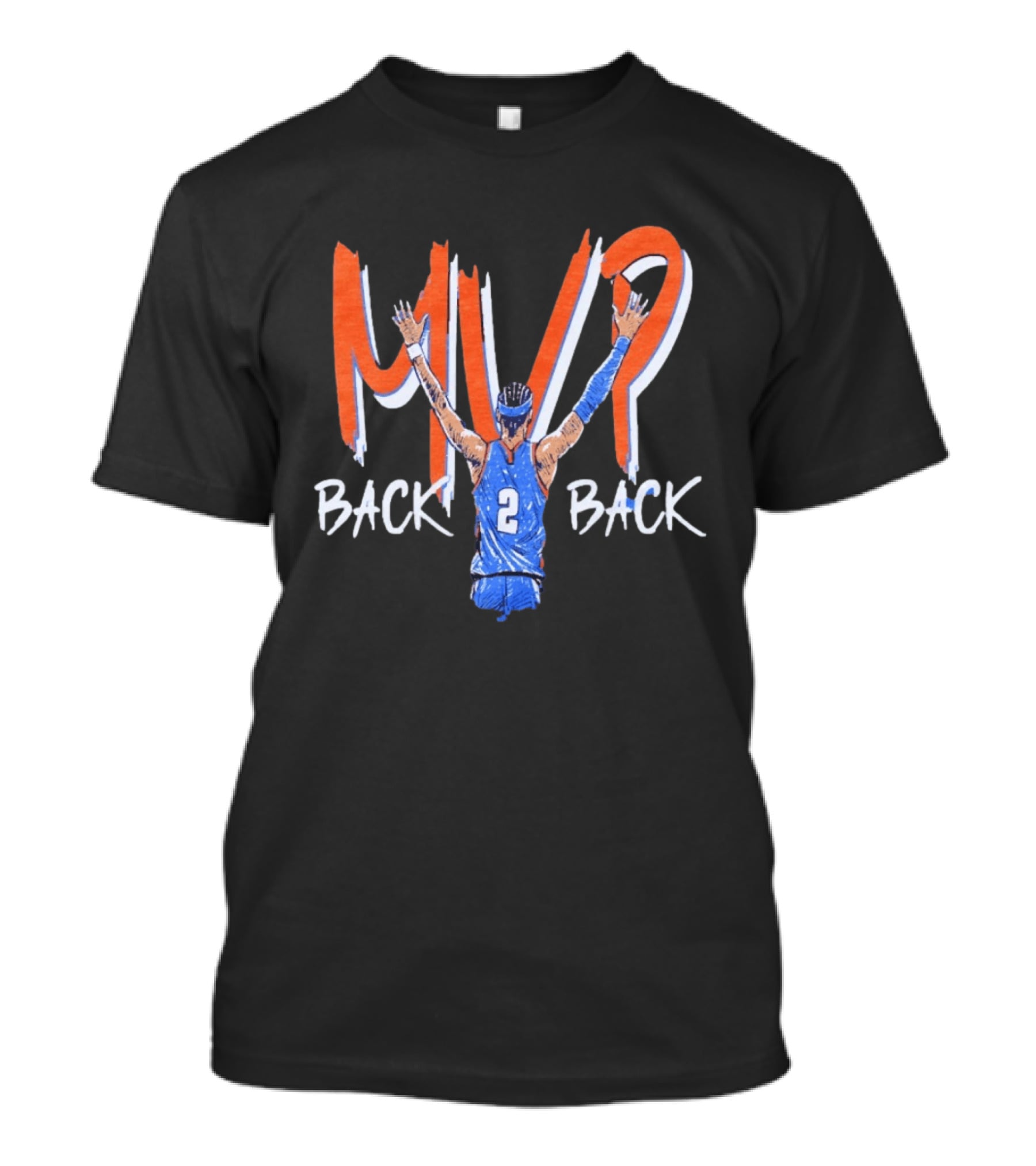 Shai Gilgeous Alexander MVP Back 2 Back OKC Thunder Basketball T-Shirt