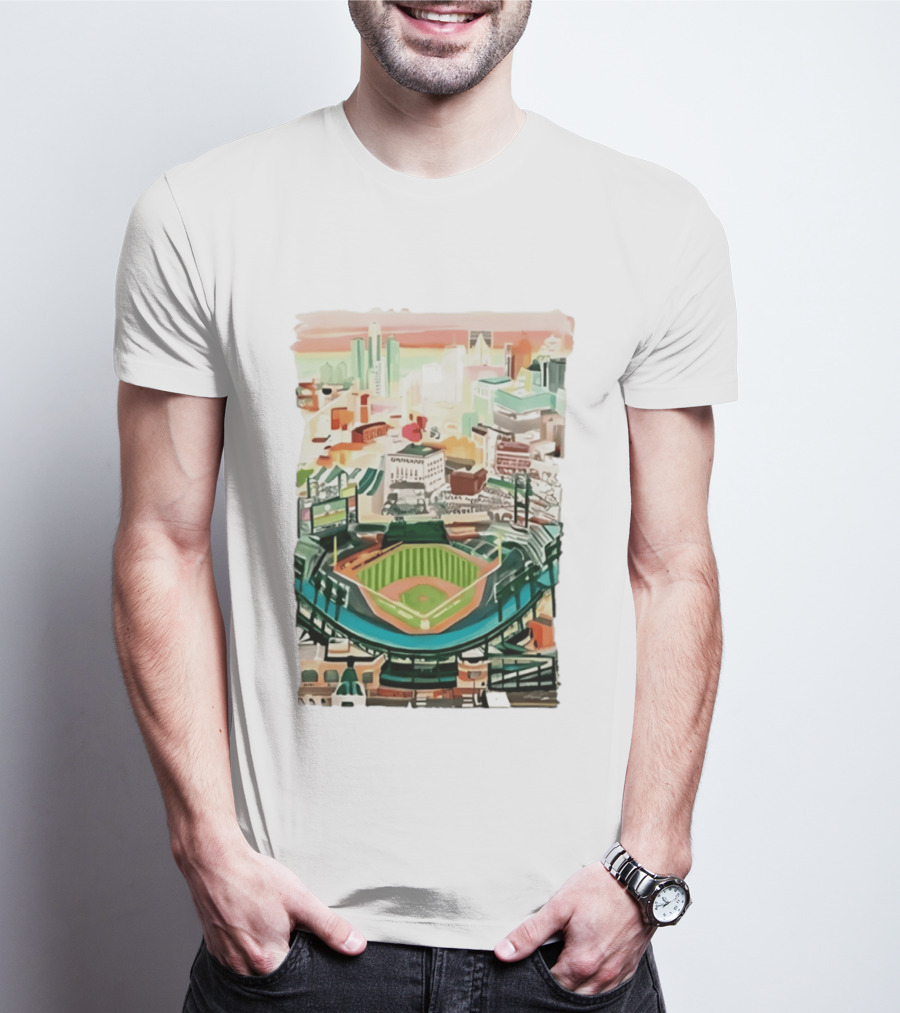 2026 Tigers Up Next Stadium Skyline Baseball Field T-Shirt