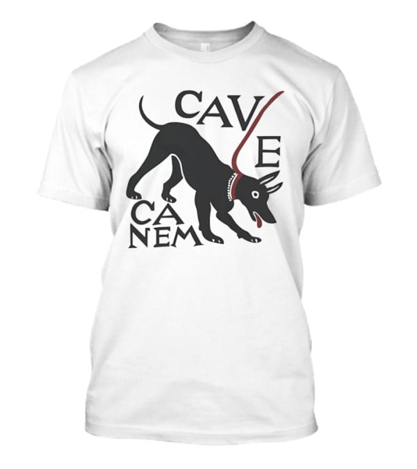 Cave Canem Beware Of The Dog Black Dog T-Shirt