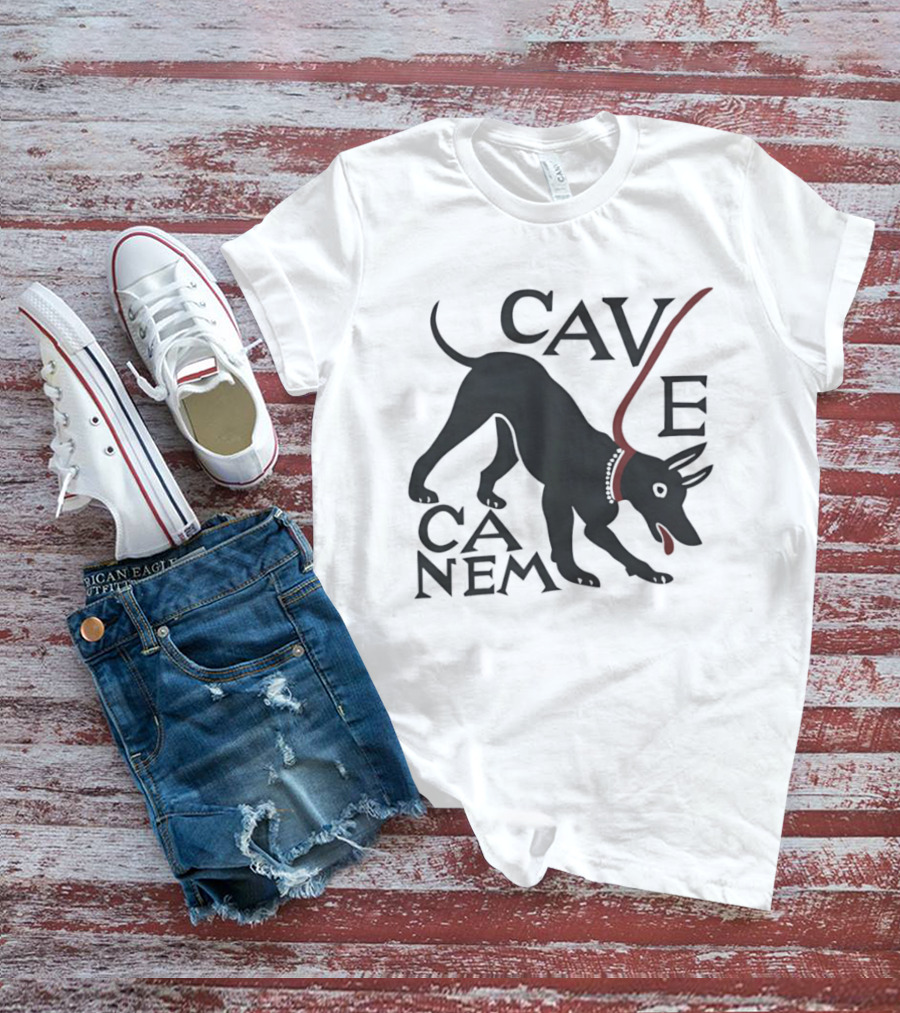 Cave Canem Beware Of The Dog Black Dog T-Shirt