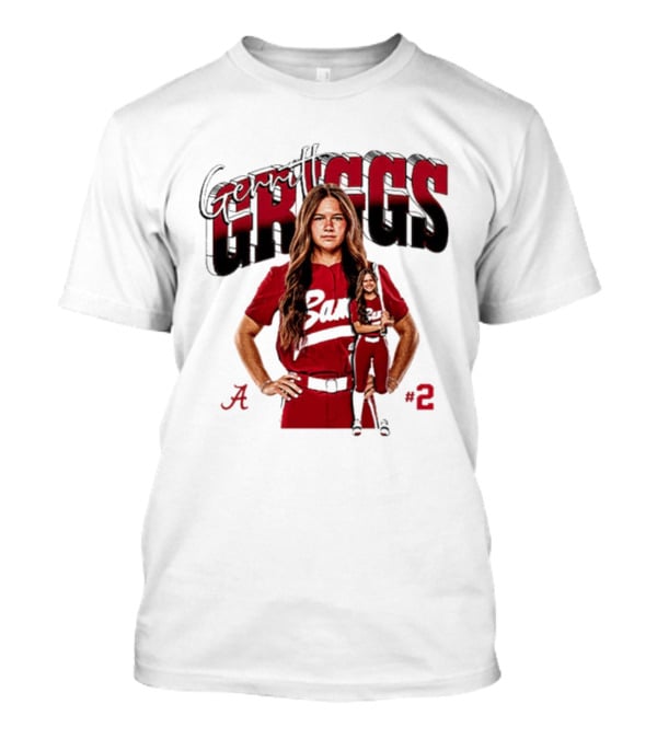 Gerritt Griggs Alabama Softball Player Red Uniform Number 2 T-Shirt