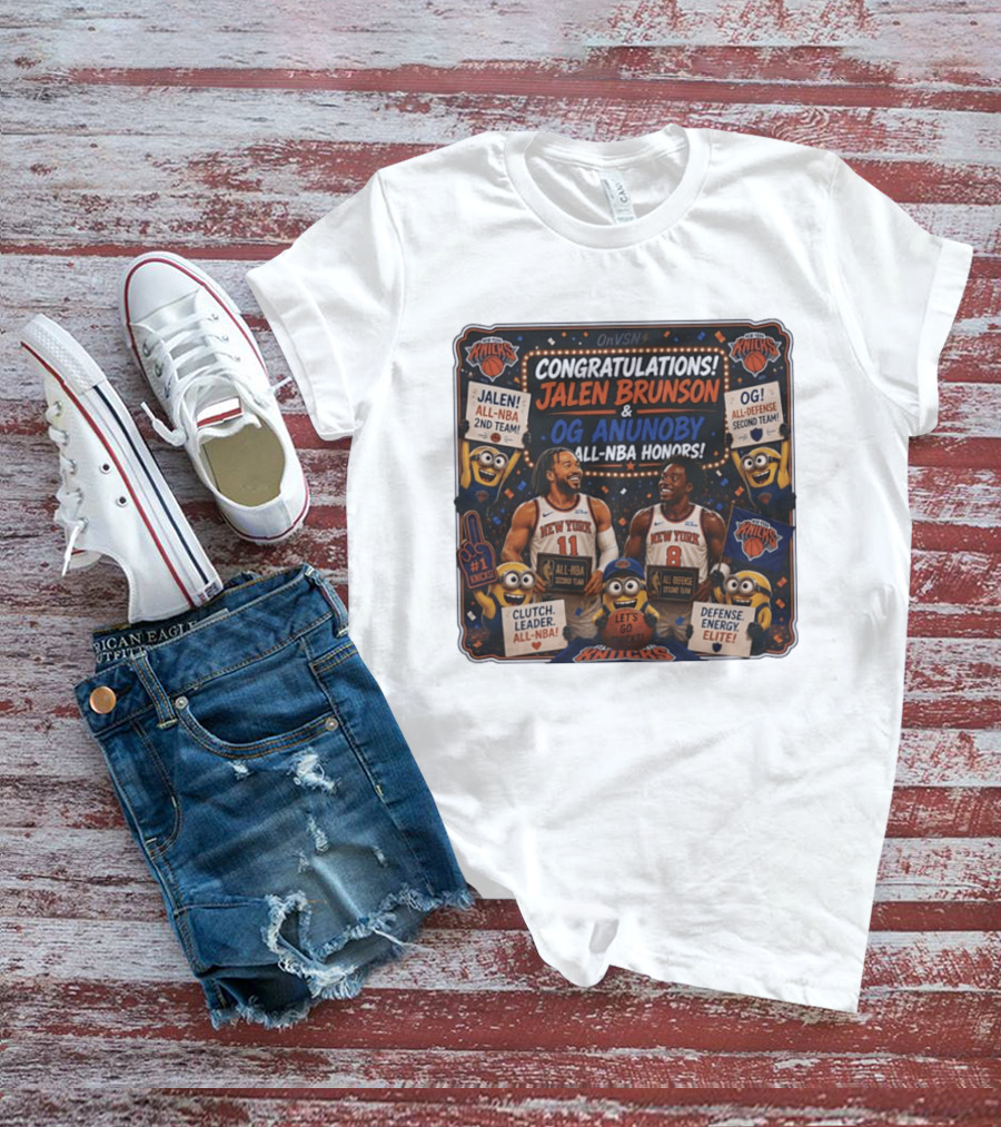 Congratulations Jalen Brunson OG Anunoby New York Knicks AllNBA Honors Second Team T-Shirt