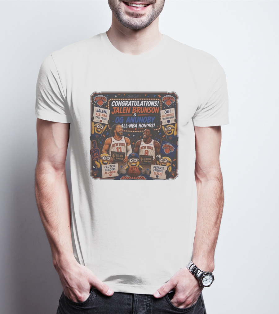 Congratulations Jalen Brunson OG Anunoby New York Knicks AllNBA Honors Second Team T-Shirt