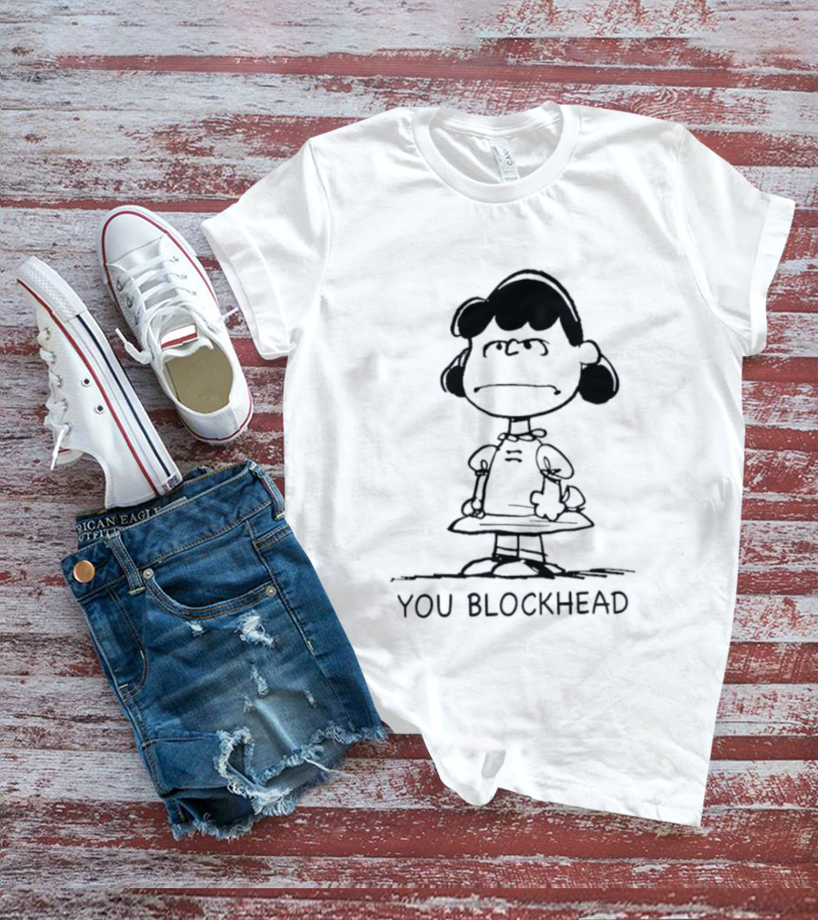 Lucy Peanuts You Blockhead Classic Comic T-Shirt