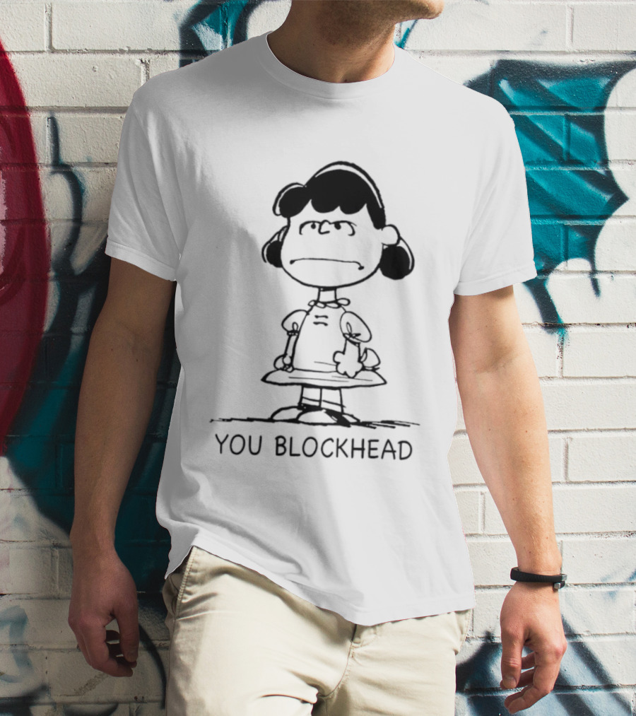 Lucy Peanuts You Blockhead Classic Comic T-Shirt
