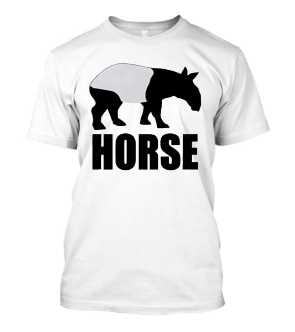 Mislabeled Animal Tapir Silhouette With Horse Text Optical Illusion T-Shirt