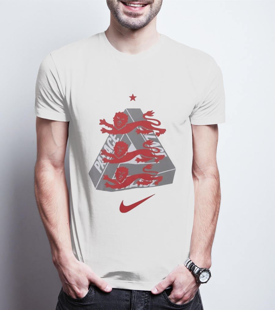 Palace Nike Collaboration With England National Football Team Lions T-Shirt