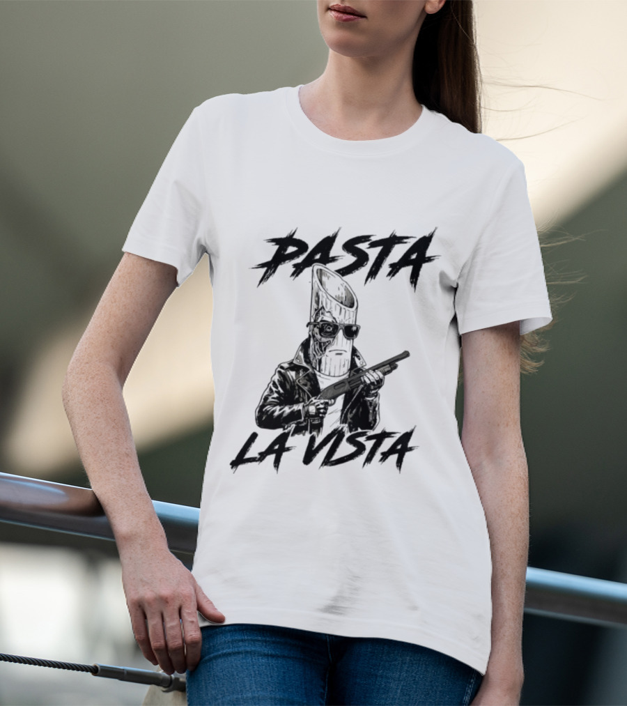 Pasta La Vista Funny Penne Terminator Pun T-Shirt