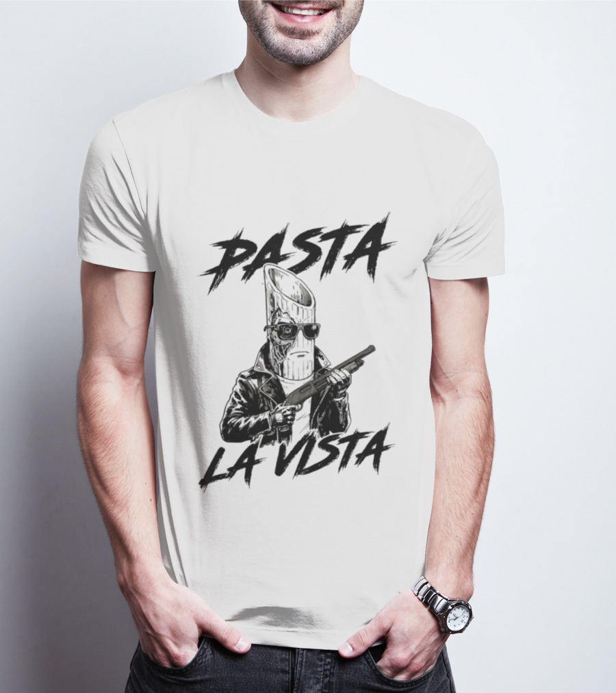 Pasta La Vista Funny Penne Terminator Pun T-Shirt