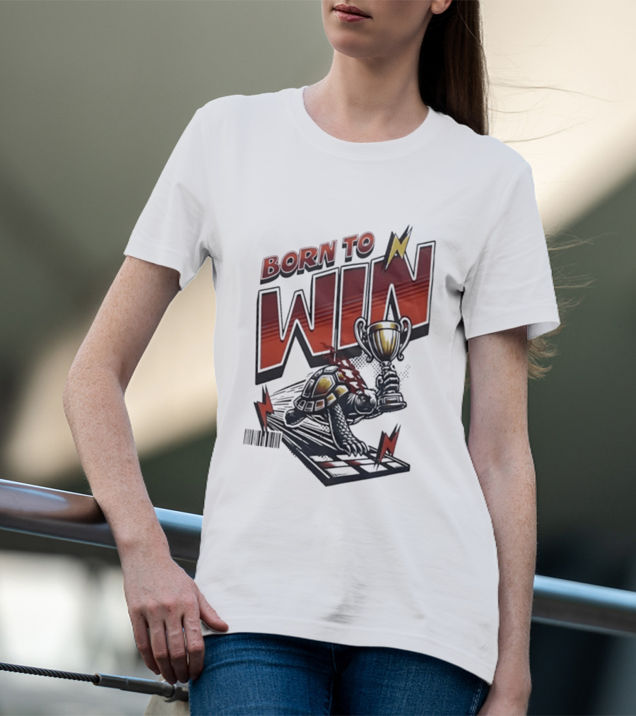 Born To Win Turtle With Trophy Racing T-Shirt
