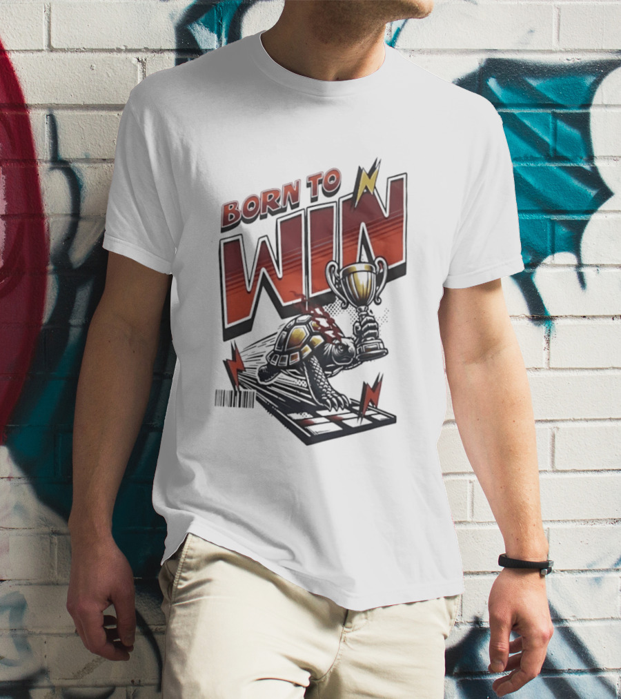 Born To Win Turtle With Trophy Racing T-Shirt
