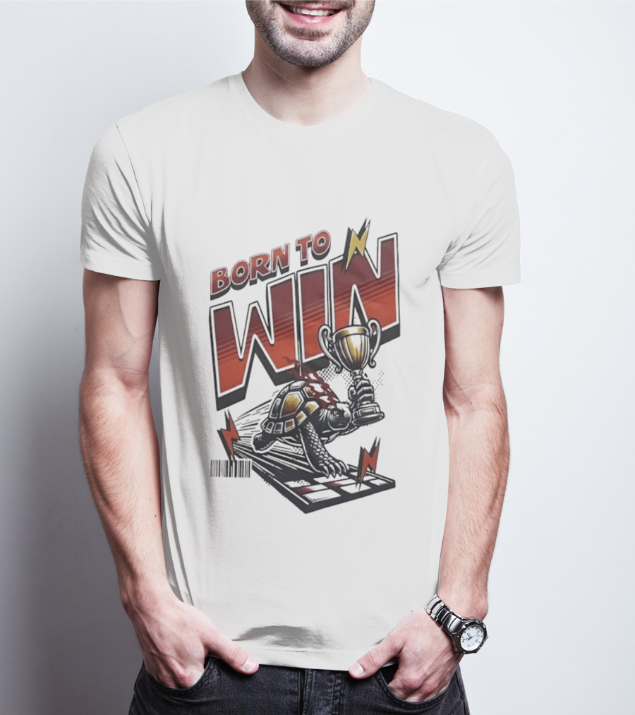 Born To Win Turtle With Trophy Racing T-Shirt