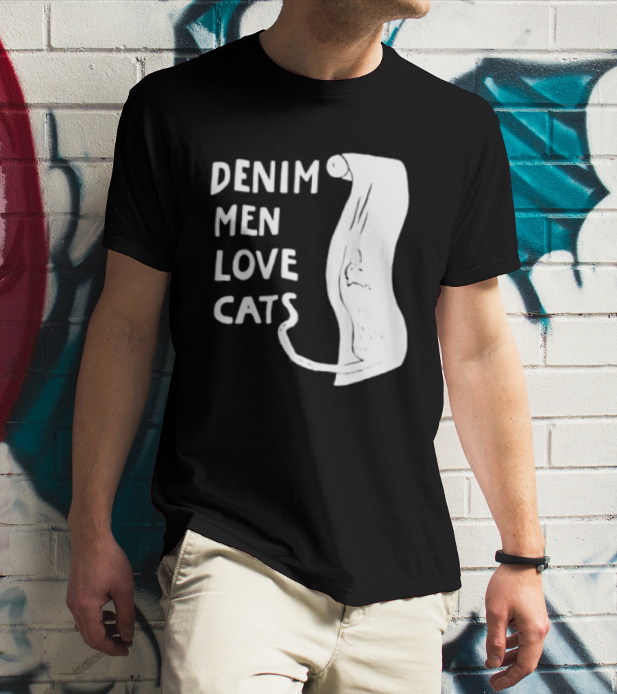 Denim Men Love Cats Fashion T-Shirt