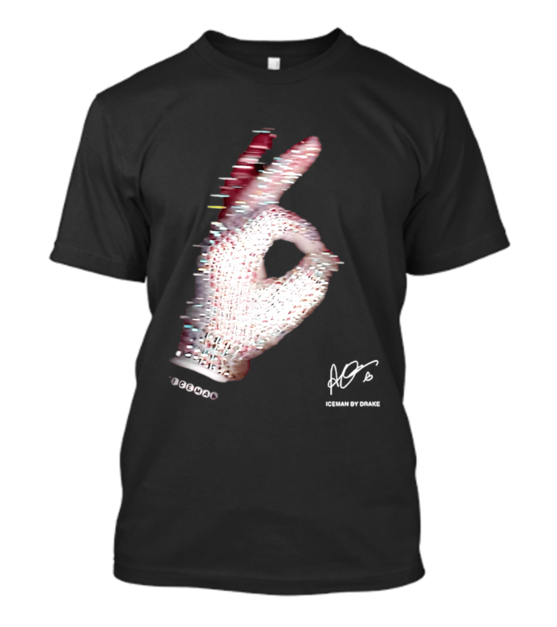 Iceman Hand Gesture By Drake Sign With Rhinestones T-Shirt
