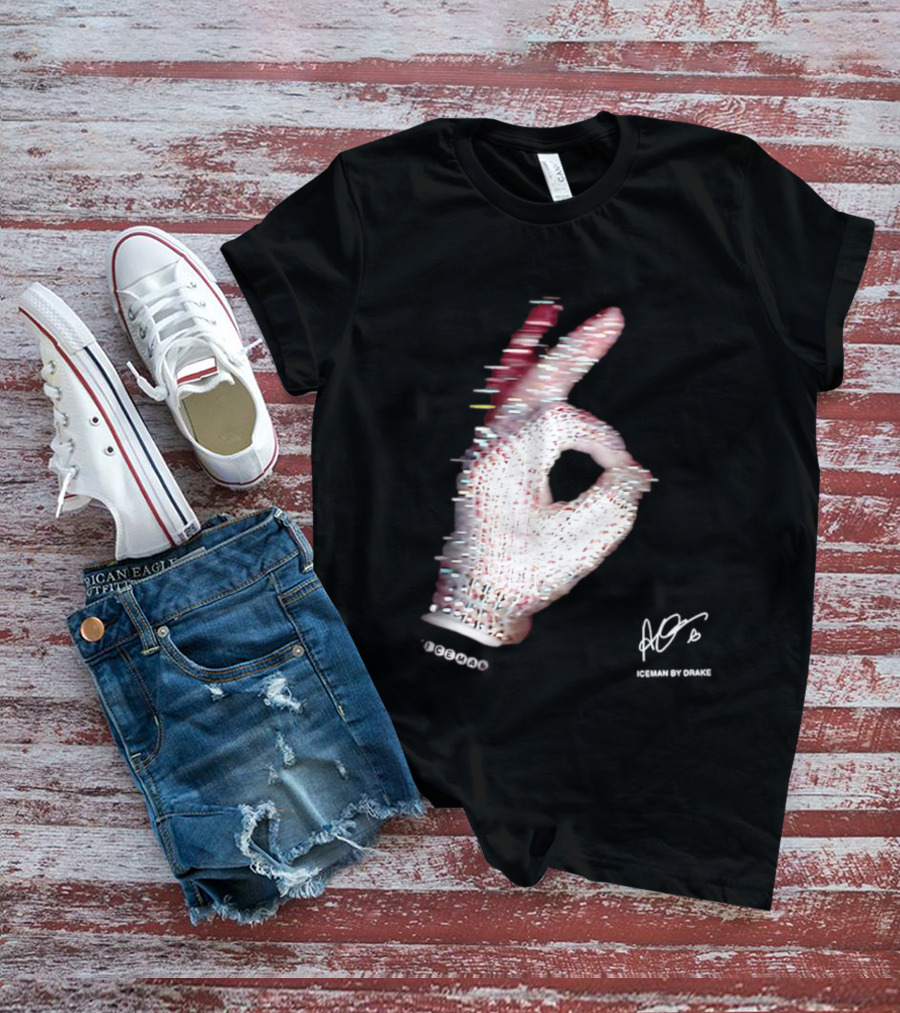 Iceman Hand Gesture By Drake Sign With Rhinestones T-Shirt