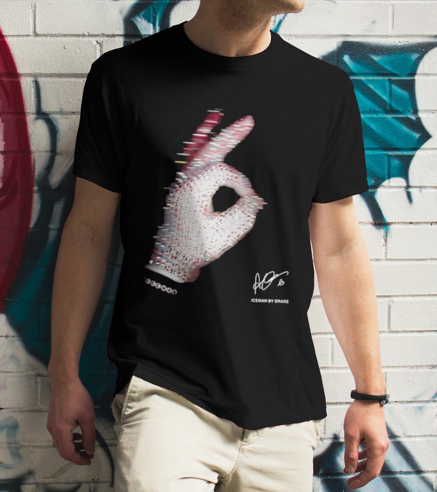 Iceman Hand Gesture By Drake Sign With Rhinestones T-Shirt