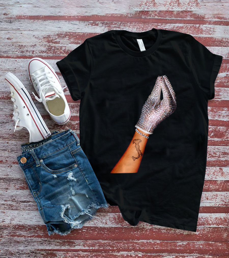Mademan Italia Drake IceMan Glitter Glove Tattoo T-Shirt