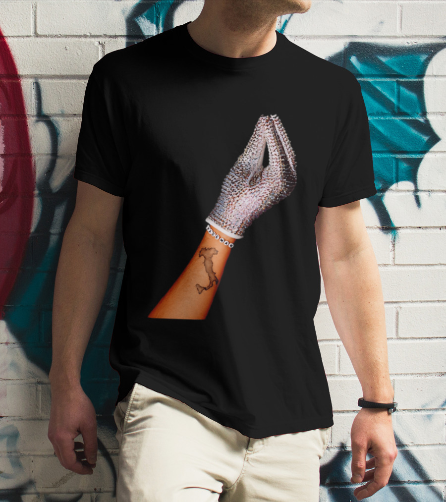 Mademan Italia Drake IceMan Glitter Glove Tattoo T-Shirt