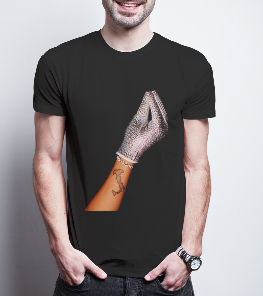 Mademan Italia Drake IceMan Glitter Glove Tattoo T-Shirt