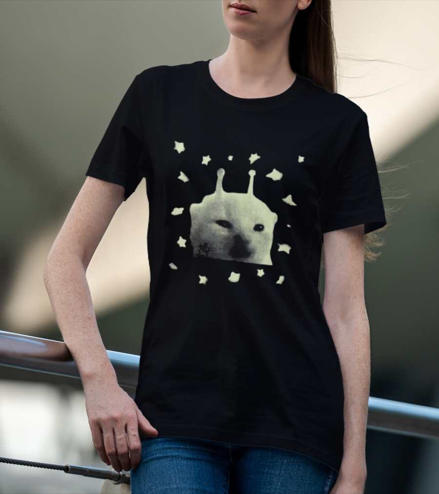 Y2K Alien Cat Meme With Stars T-Shirt
