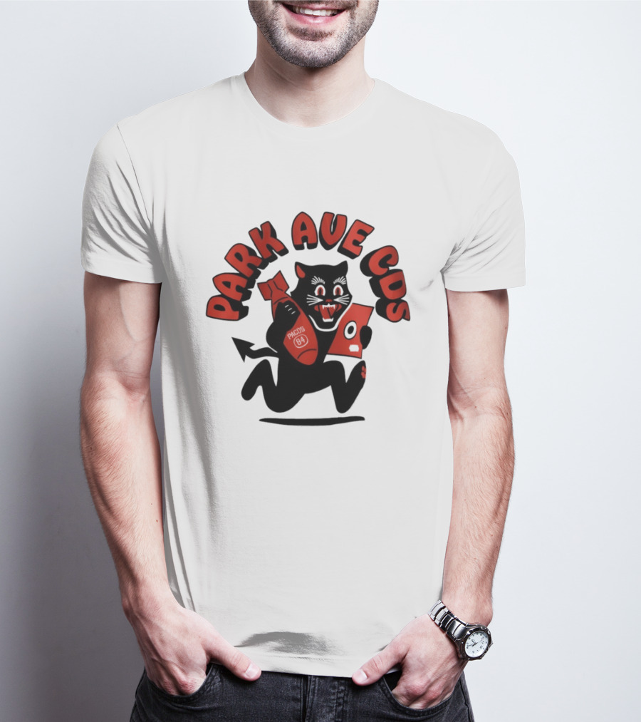 Park Ave CDS Black Cat Holding CD And Bomb T-Shirt