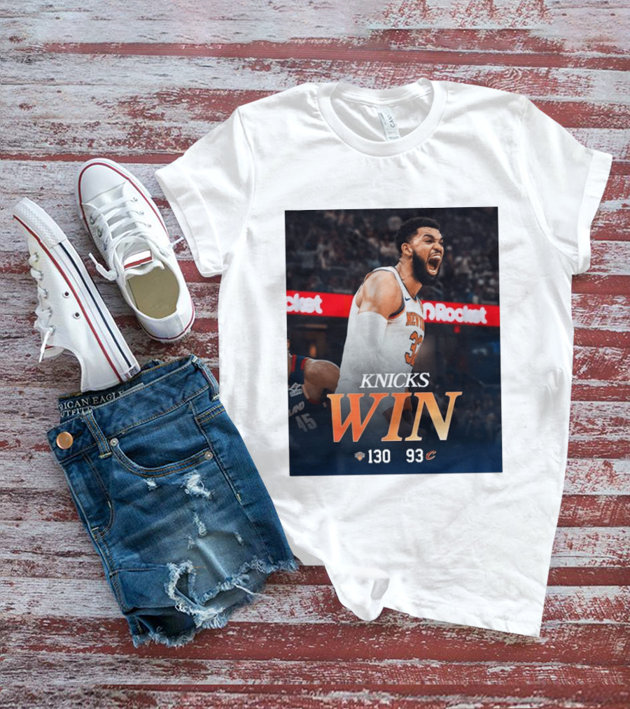 Knicks Win 130 93 Celebration Victory Over Cleveland Playoffs Sweep T-Shirt