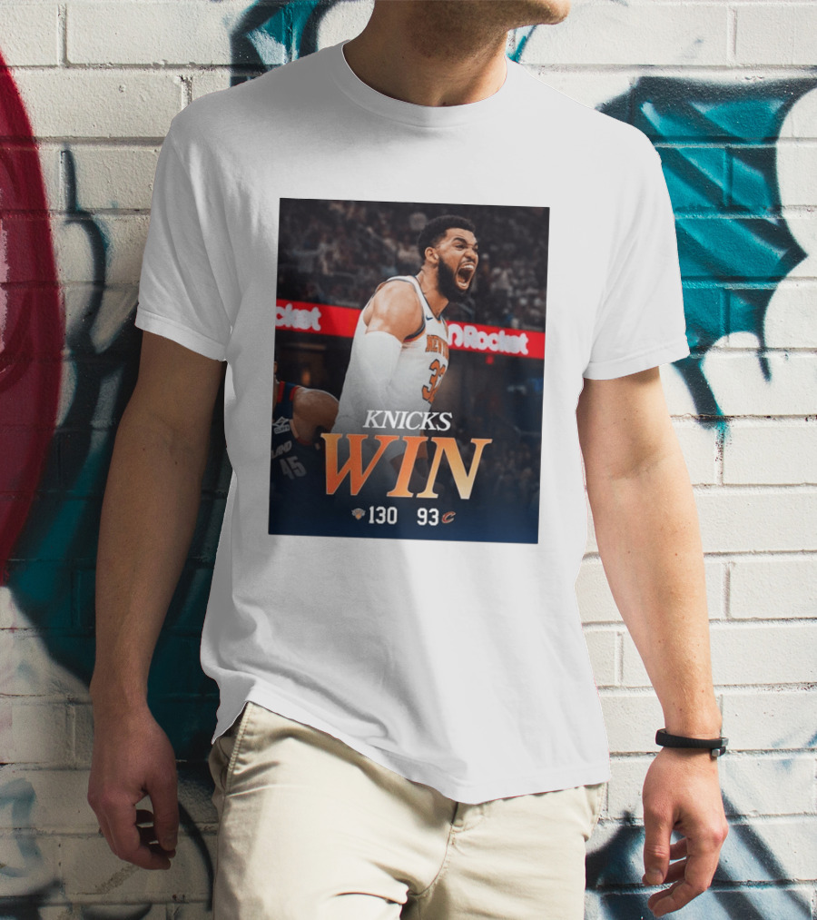 Knicks Win 130 93 Celebration Victory Over Cleveland Playoffs Sweep T-Shirt