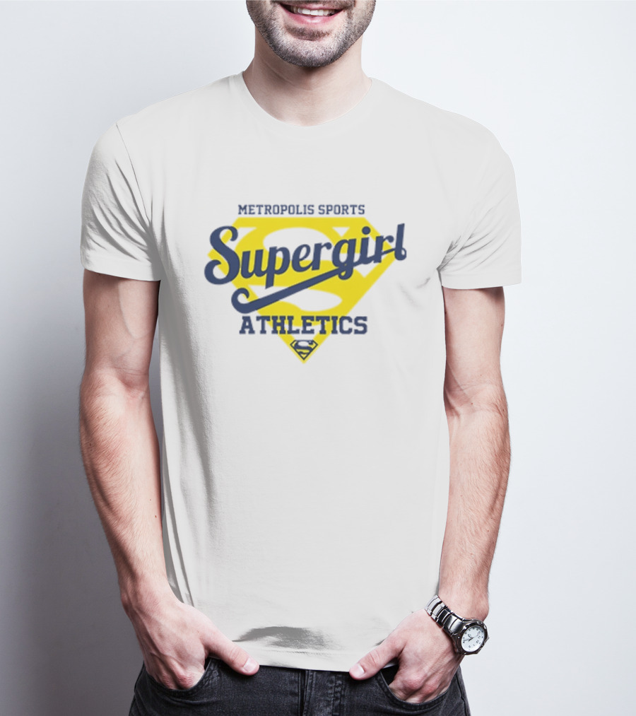 Supergirl Athletics Metropolis Sports Iconic Yellow Shield T-Shirt