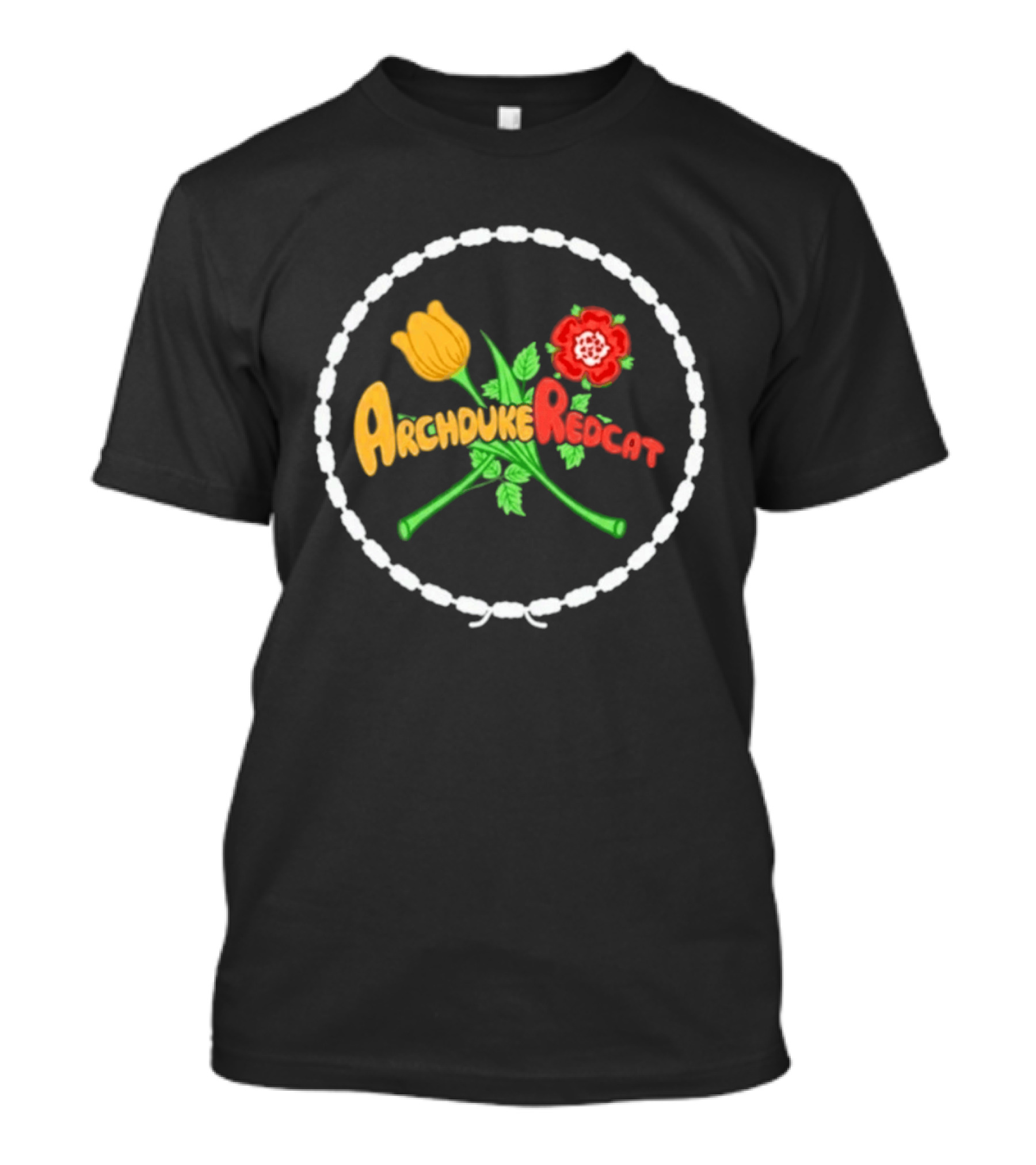 Archduke Redcat Yellow Tulip Red Rose T-Shirt