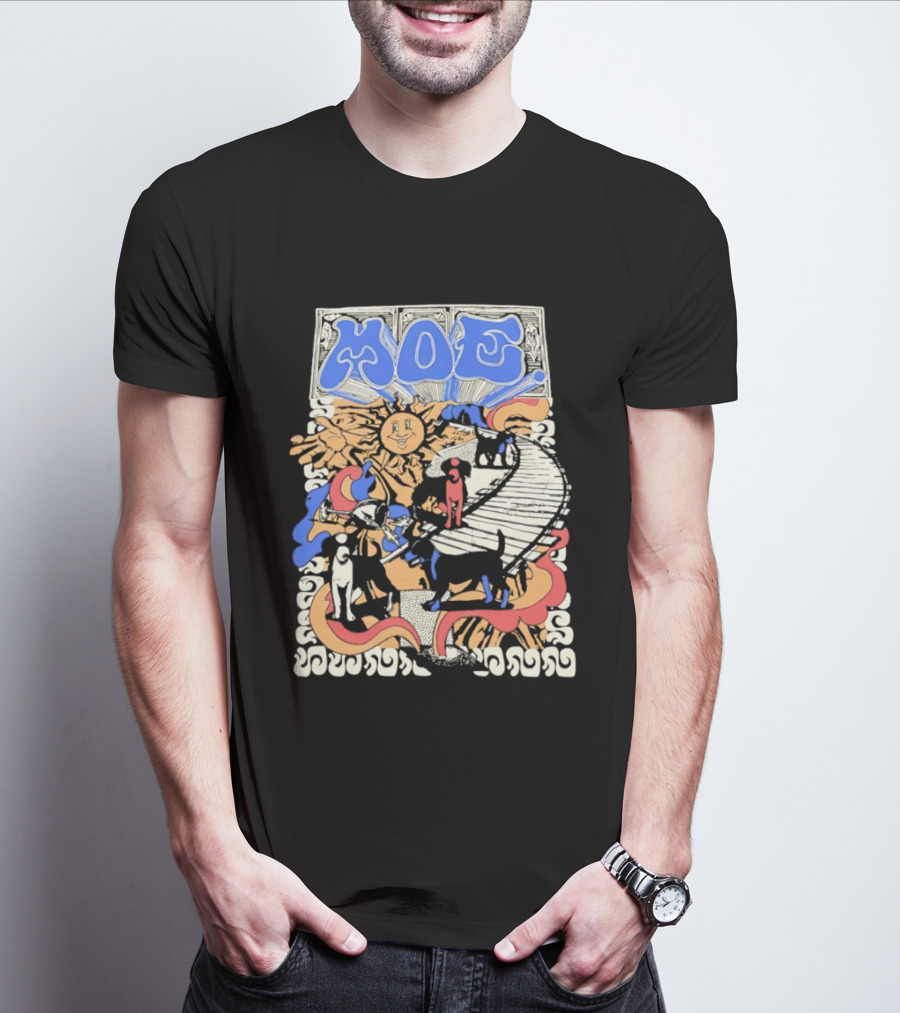 MOE Colorful Sun And Figures Pathway T-Shirt