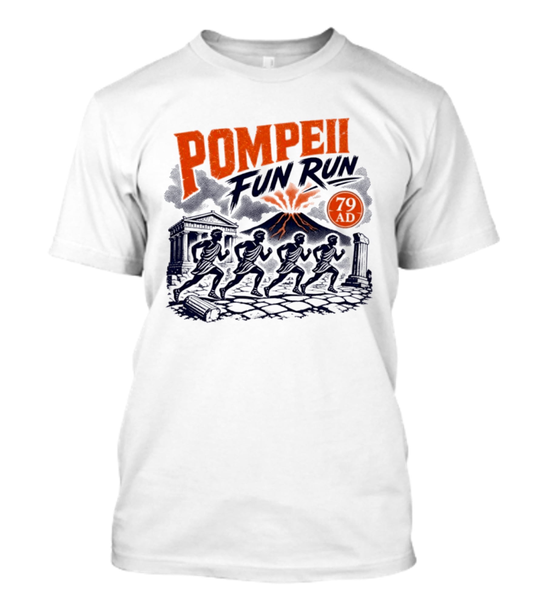 Pompeii Fun Run 79 AD Mount Vesuvius Roman Runners T-Shirt