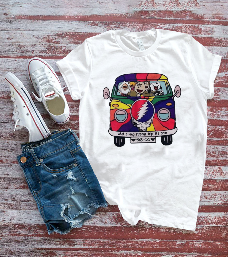 Snoopy Grateful Dead 1965 Psychedelic Bus What A Long Strange Trip It's Been T-Shirt