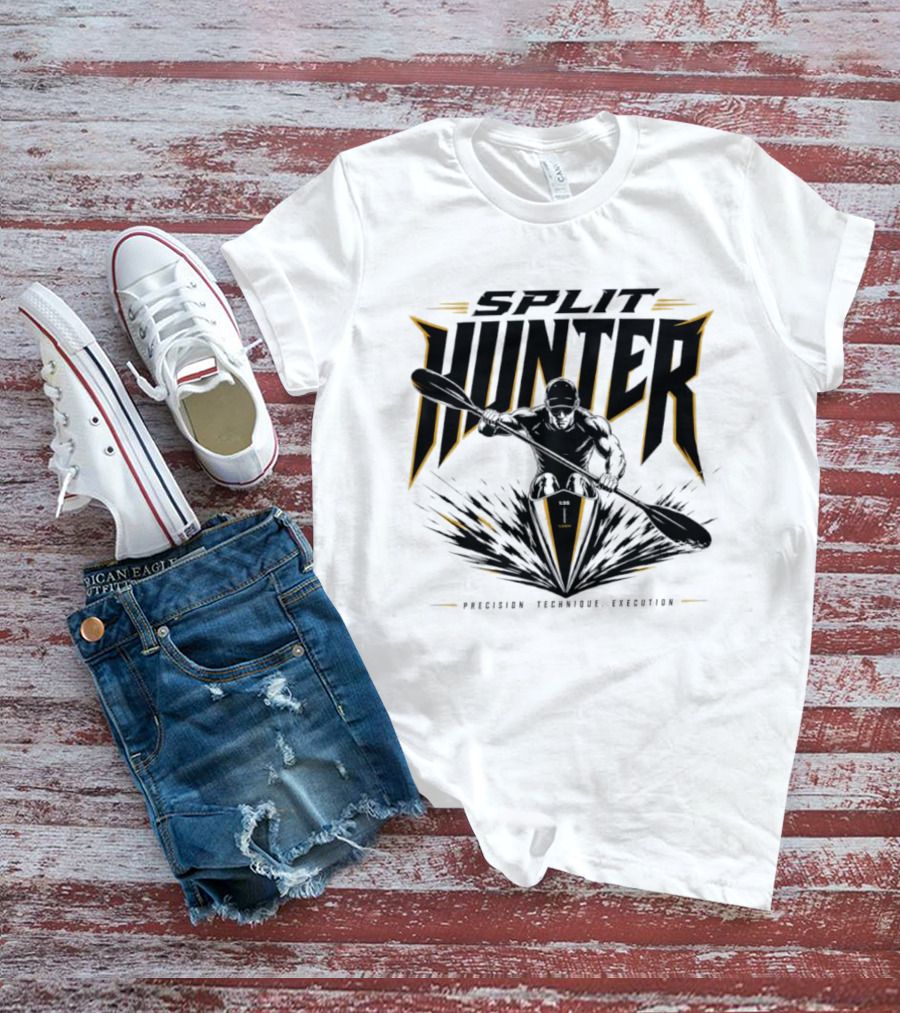 Split Hunter Kayaker Precision Technique Execution T-Shirt
