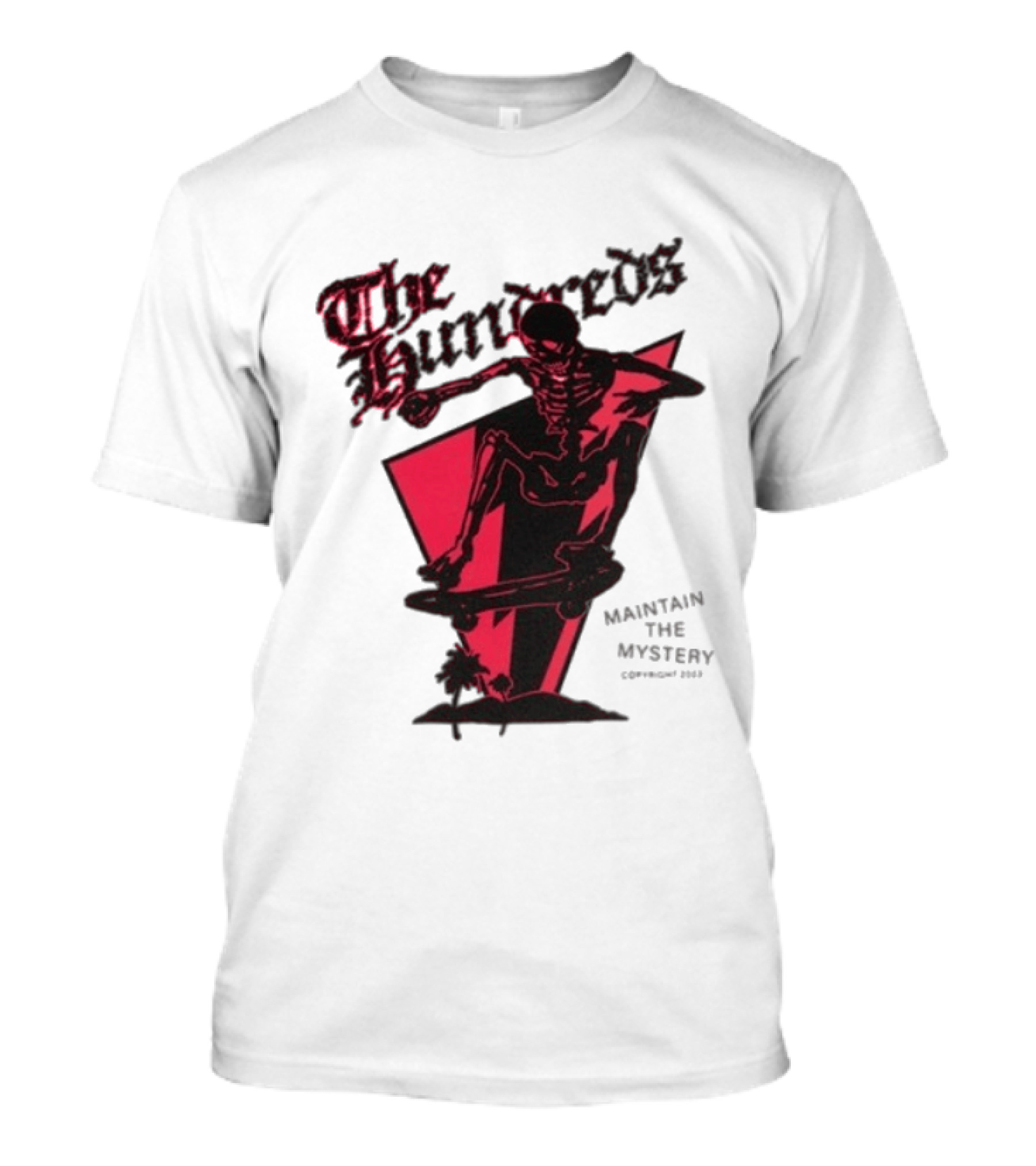The Hundreds Skeleton Skateboard Maintain The Mystery Skull Mountain 2023 T-Shirt