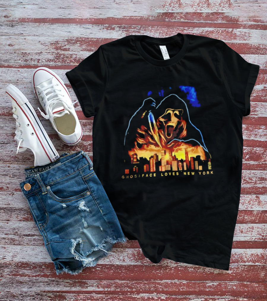 Ghostface Loves New York City Skyline Scream Urban Horror T-Shirt