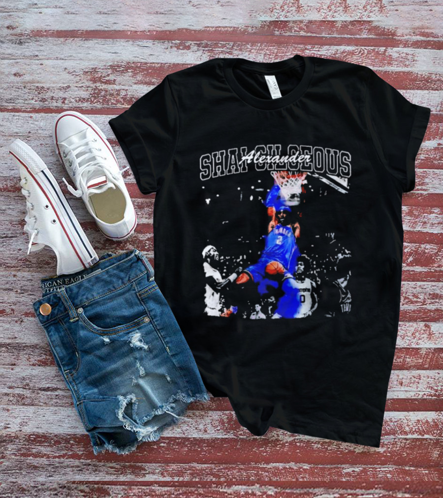 Shai Gilgeous Alexander Thunder Dunk Legacy Basketball Action T-Shirt